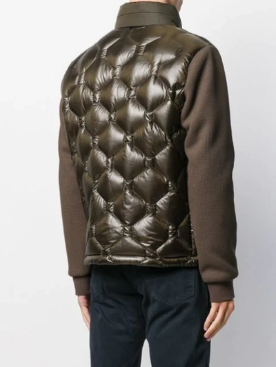 Shop Hugo Boss Quilted Down Jacket In Green