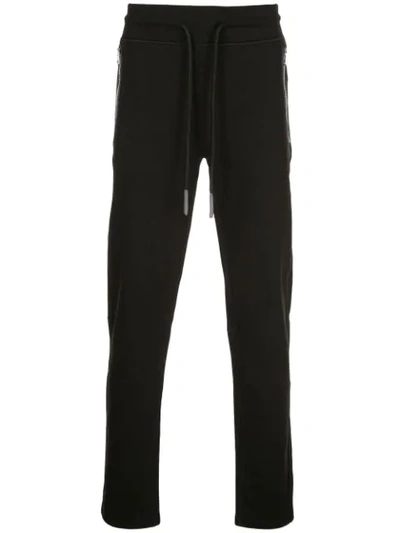 Shop Moncler Drawstring Track Pants In Black