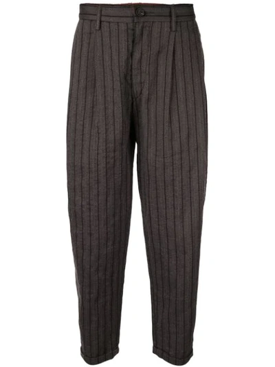 Shop Ziggy Chen Striped Tapered Trousers In 04