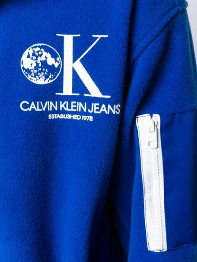 Shop Calvin Klein Jeans Est.1978 Moon Odyssey Fleece Jacket In Black