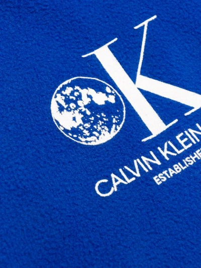 Shop Calvin Klein Jeans Est.1978 Moon Odyssey Fleece Jacket In Black