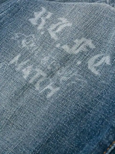 Shop Polo Ralph Lauren Lettering Print Slim-fit Jeans In Blue