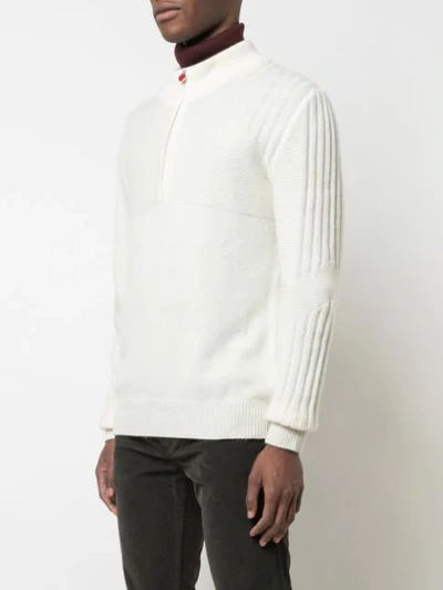 Shop Kiton High Neck Sweater In Cream