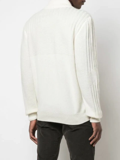 Shop Kiton High Neck Sweater In Cream