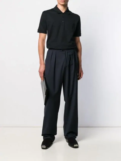 Shop Givenchy Logo Band Slim-fit Polo Shirt - Black