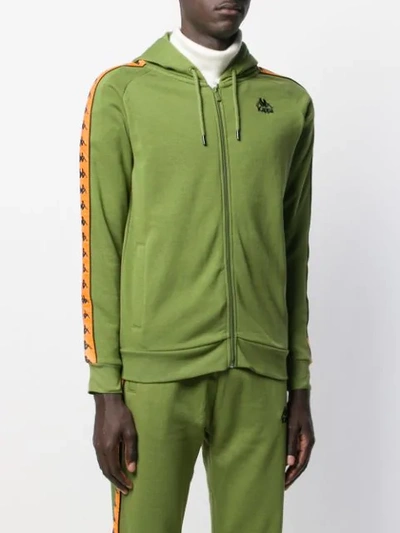 Shop Kappa Embroidered Logo Hoodie In Green