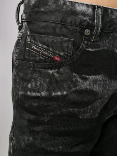Shop Diesel Mharky Slim-fit Jeans In Black