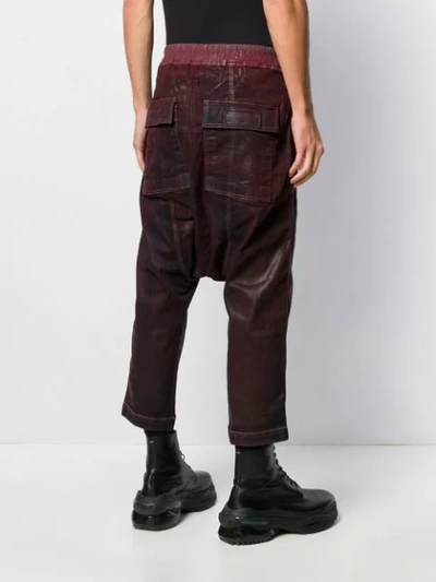 Shop Rick Owens Drkshdw Wax Dyed Cropped Trousers In Red