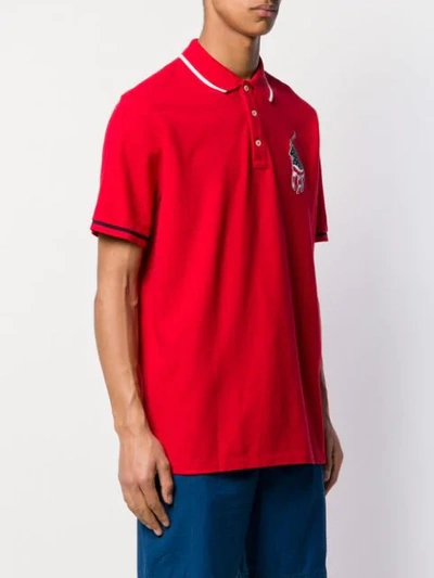 Shop Polo Ralph Lauren Usa Patch Polo Shirt In Red