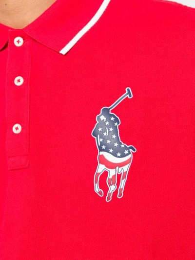 Shop Polo Ralph Lauren Usa Patch Polo Shirt In Red