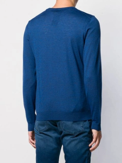 Shop Hugo Boss Crew Neck Jumper In Blue