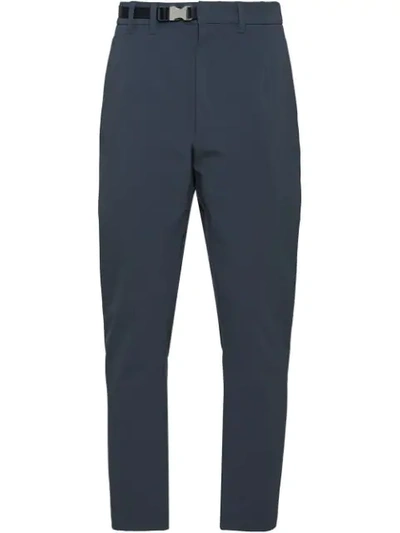 Shop Prada Technical Fabric Trousers In Grey