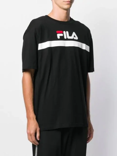 Shop Fila Relaxed-fit Logo Print T-shirt In Black