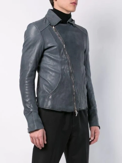 Shop Guidi Biker Jacket In Blue