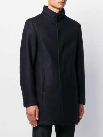 Shop Karl Lagerfeld Tailored Coat In Blue
