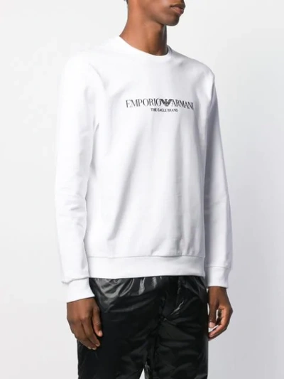 Shop Emporio Armani Logo Printed Sweatshirt In White