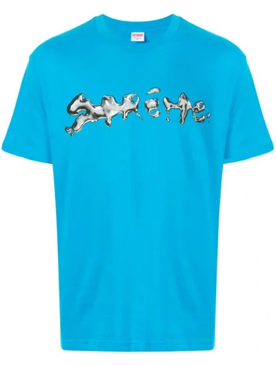Shop Supreme Liquid Logo T-shirt In Blue