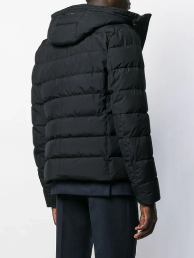 Shop Herno Padded Hooded Coat In Black
