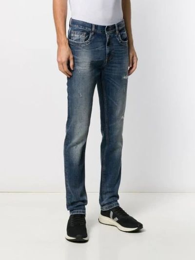 Shop Dirk Bikkembergs Mid-rise Straight-leg Jeans In Blue