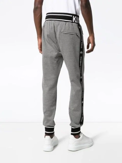 Shop Dolce & Gabbana Houndstooth Check Jogging Trousers In Grey