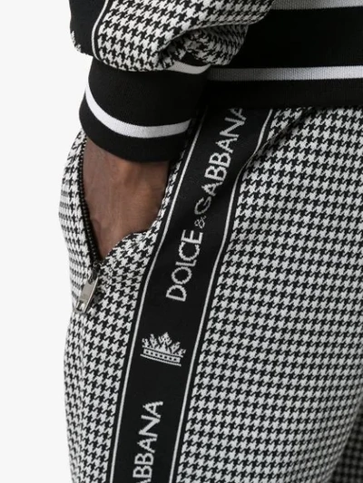 Shop Dolce & Gabbana Houndstooth Check Jogging Trousers In Grey