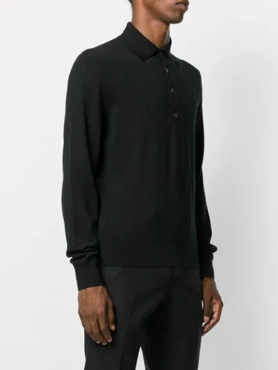 Shop Tom Ford Gestricktes Poloshirt In K09 Black