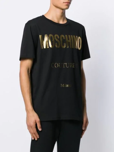 Shop Moschino Reflective Logo T-shirt In Black