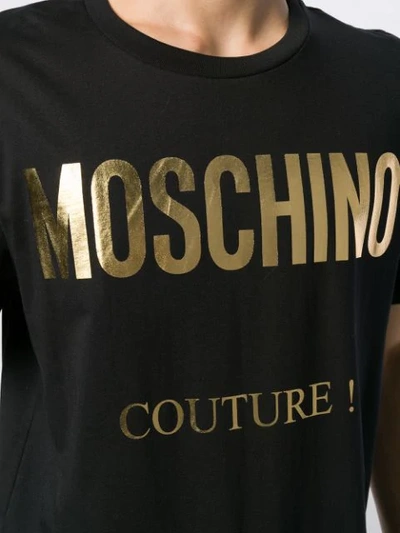Shop Moschino Reflective Logo T-shirt In Black
