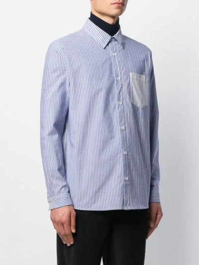 Shop Apc Slim-fit Striped Shirt In Blue
