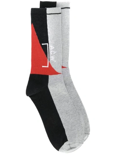 Shop A-cold-wall* Overlock Recut Socks In Grey