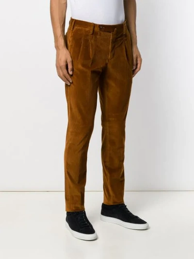 Shop Pt01 Corduroy Straight Leg Trousers In Brown