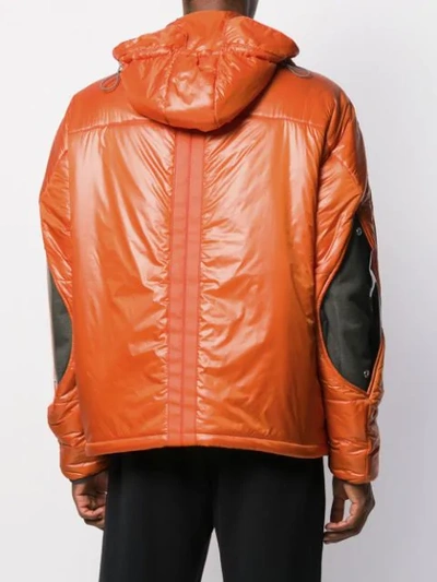Shop A-cold-wall* High-shine Hooded Jacket In Orange
