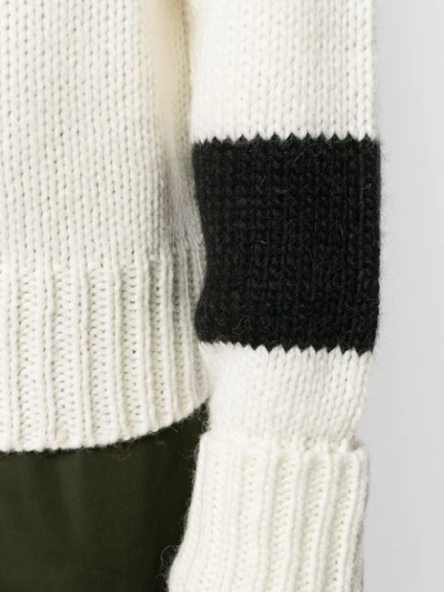 Shop Neil Barrett Stripe Knit Jumper In White