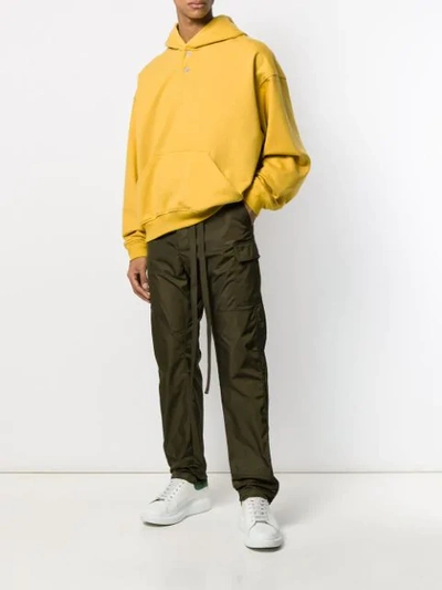 Shop Fear Of God Tie Fastened Cargo Trousers In Green