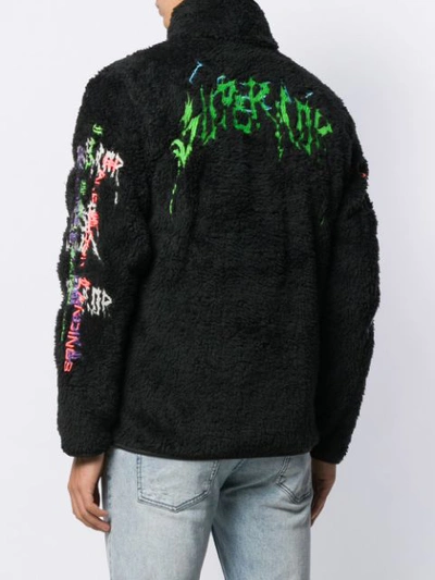 Shop Diesel Zip-front Fleece Sweatshirt In Black