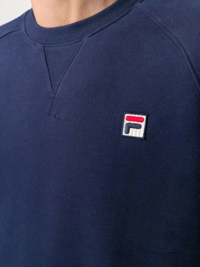 Shop Fila Logo Patch Sweatshirt In Blue