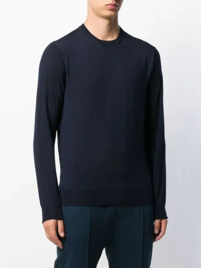 Shop Corneliani Fine Knit Sweater In Blue