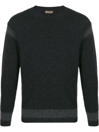 TWO-TONED CREW NECK JUMPER