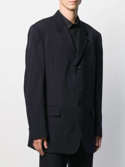 Shop Yohji Yamamoto Single-breasted Blazer In Blue