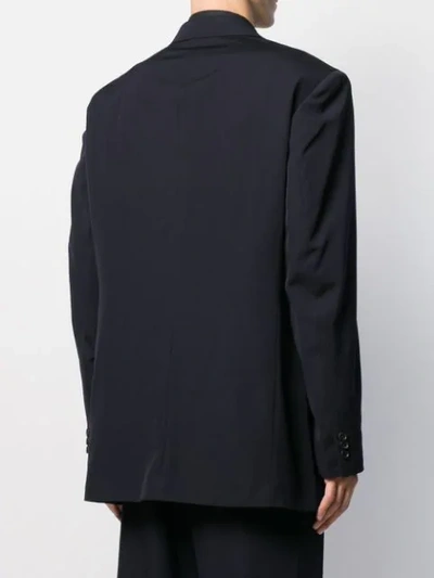 Shop Yohji Yamamoto Single-breasted Blazer In Blue