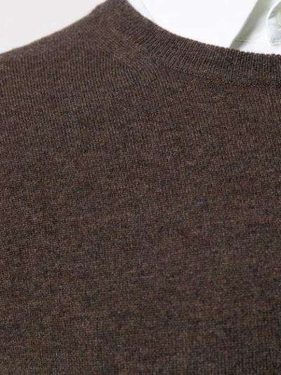 Shop N•peal The Oxford Round Neck Sweater In Brown