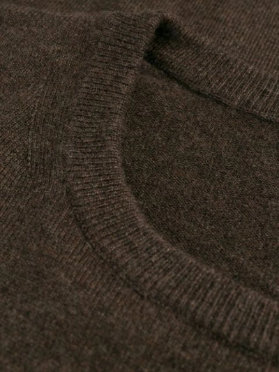 Shop N•peal The Oxford Round Neck Sweater In Brown
