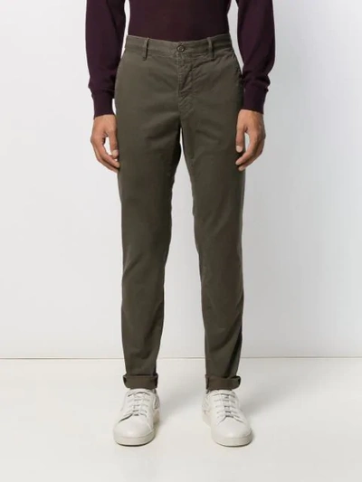 Shop Incotex Straight-leg Chino Trousers In Brown