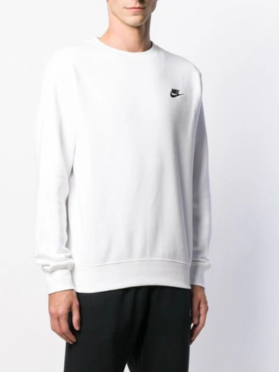 Shop Nike Embroidered Logo Jumper In White