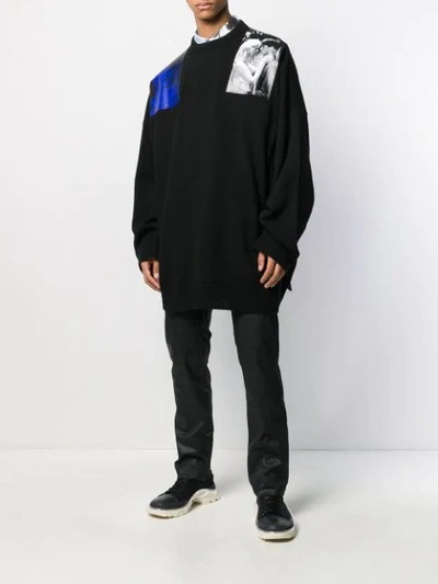 Shop Raf Simons Twin Peaks Longline Jumper In Black