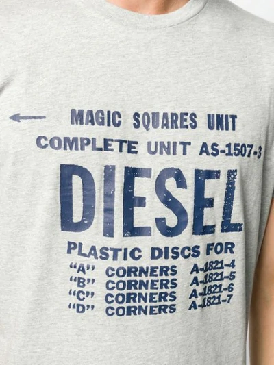 Shop Diesel Logo Printed T In Grey