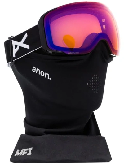 Shop Anon N2 Mfi Ski Goggles In Black/sonargreen