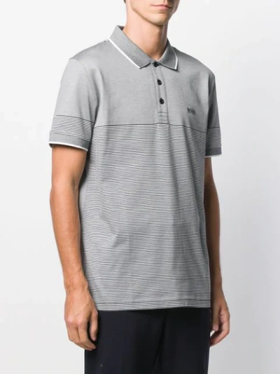 Shop Hugo Boss Short Sleeved Striped Polo Shirt In Black