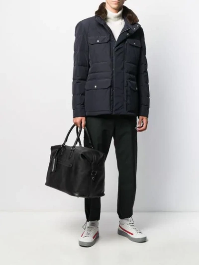 Shop Moncler Padded Down Jacket In Blue