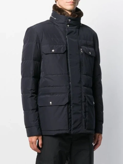 Shop Moncler Padded Down Jacket In Blue